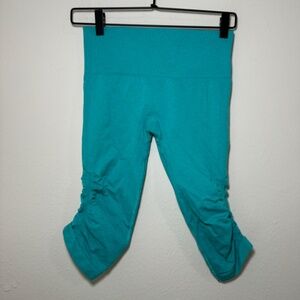 Lululemon Leggings Women's Size 6 Teal Blue In the Flow Crop II Athleisure Yoga